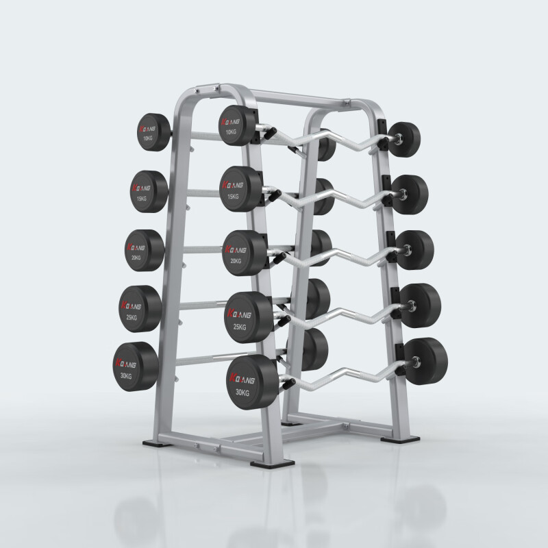 leyu.乐鱼固定杠铃套装1.2M直杆曲杆套装PEV杠铃健身房专用